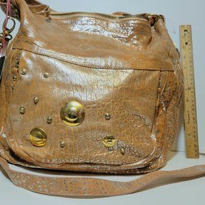 Cynthia Rowley Expandable Metallic Pebbled Leather Hobo w/Dual Straps